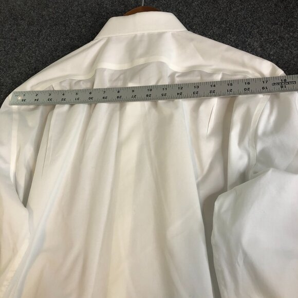 J Crew Shirt Mens Extra Large White Button Oxford Spread Collar Long Sleeve Slim - Picture 9 of 11